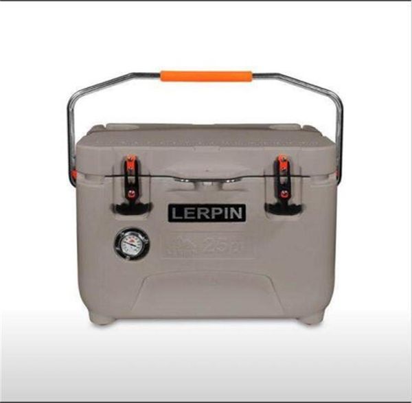 

grey color 25 quart portable handle rotomolded coolers lerpin thermometer ice chest cooler box for picnic camping hiking fishin7711881