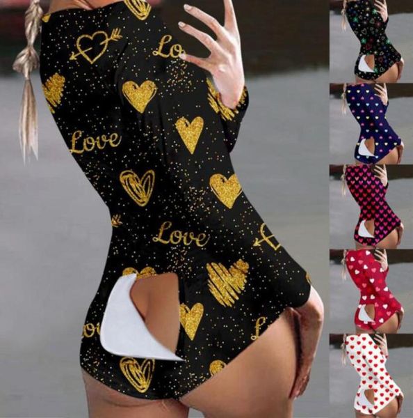 

women s nightwear playsuit workout button bodysuit skinny printing long sleeve jumpsuits vneck onesies womens plus size rompers p1233777, Black;white