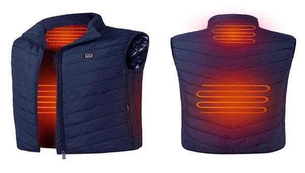 

winter heated vest men electric heating vest thermal warm heating clothes outdoor menwomen winter usb heated jacket3654865, Black;white