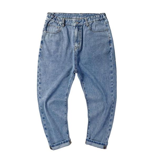 

plus-size elasticity jeans korean wave harem elastic waist large size men's wear plus-sized pants fat ankle banded 46 48229a, Blue