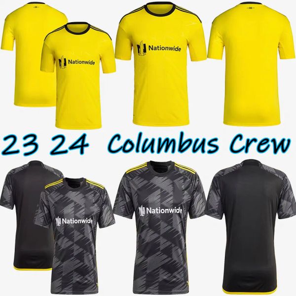

22 23 24 columbus soccer jerseys crew home yellow 2022 2023 2024 jonathan nagbe zardes zelarayan football shirts fans player version thailan, Black;yellow