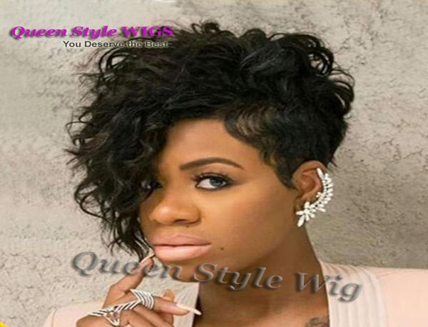 

new celebrity black flapper jazmine sullivan hairstyle wig long curly fringe short pixie cut unique full wigs for black women2813805