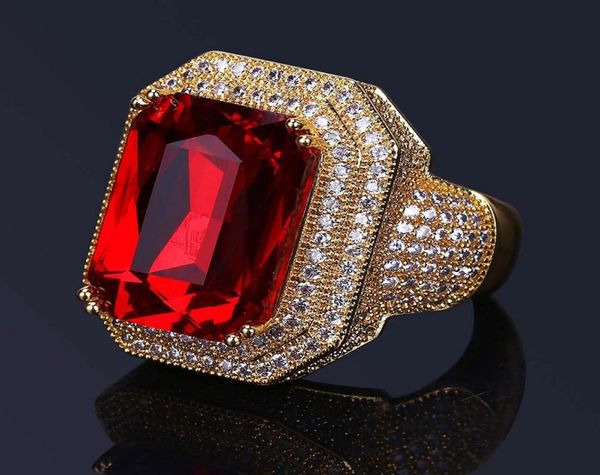 

mens hip hop ring jewelry ruby gemstone zircon fashion gold punk rings8133502, Golden;silver
