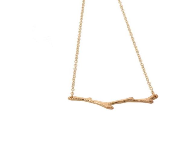 

fashion plant shape plated gold necklaces long branch pendant necklace for women gifts whole3147200, Silver