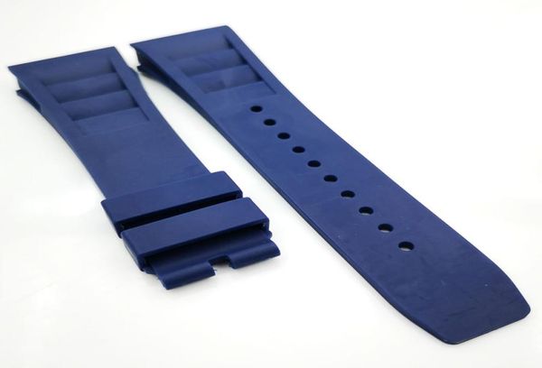 

25mmblue watch band rubber strap for rm011 rm 5003 rm5001014714868, Black;brown