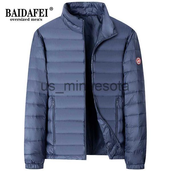 

men's jackets oversized 5xl 6xl 7xl new arrival suepr large autumn winter men stand collar light down jacket white duck down thin casua, Black;brown