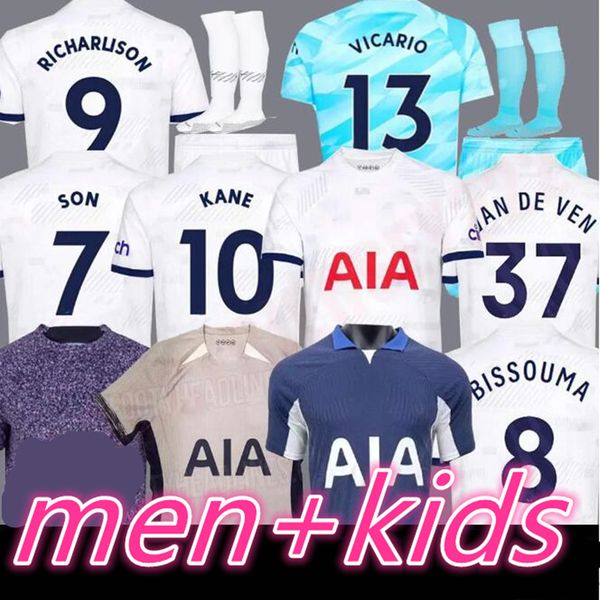 

kane son 23 24 richarlison soccer jersey kulusevski hojbjerg spence perisic dier 2023 lucas romero tottenham football kit shirt men kids se, Black;yellow