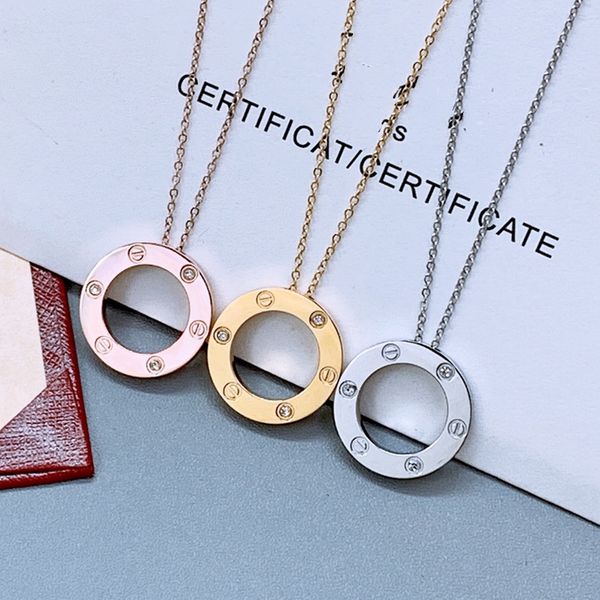 

designer necklace jewelry set with diamonds classics love luxury jewelry womens gold plate jewelry fashion woman titanium steel cubic zircon, Silver