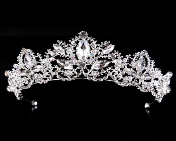 

beautiful crystals wedding bridal rhinestone pearl beaded hair accessories headband band crown tiara ribbon headpiece2488264, Silver