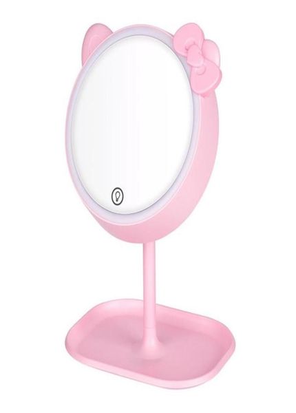 

compact mirrors pink cat makeup mirror with led standing touch screen vanity adjustable light desk cosmetic2477496