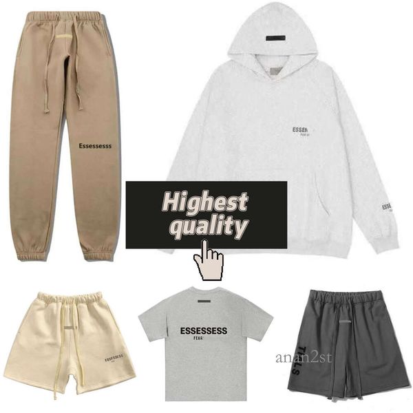 

fear of essent 2023 hoodie designer mans pullover sweatshirt loose essen black white t shirt and shorts classic casual style essentail