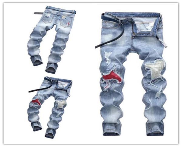 

mens 2020 luxury designer clothes fashion designer mens jeans motorcycle causal mens denim pants hip men jeans9842681, Blue