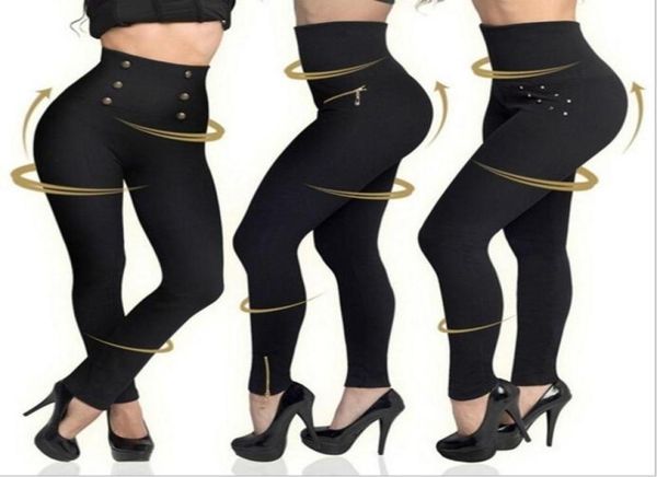 

legging pant women fashion seamless high waist tummy hip pant waist push up button leggins bottoms female bodycon leggings y23905971, Black;white