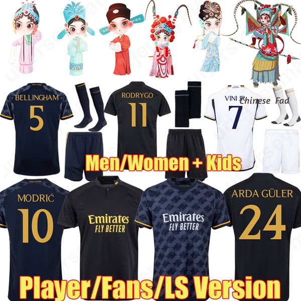 

3xl 4xl 23 24 bellingham soccer jerseys real madrids vini jr benzema football shirt camavinga alaba modric arda guler camiseta men kids 2023, Black;yellow