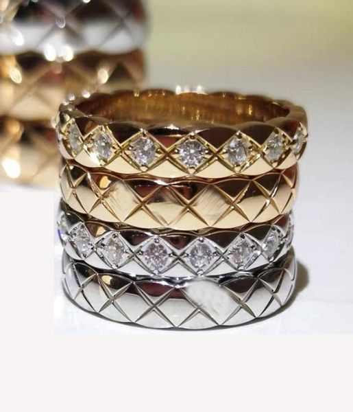 

fashion classic titanium steel couple rings 18k gold plated lozenge band ring gifts couples valentine039s day comfort fit size4177119, Silver