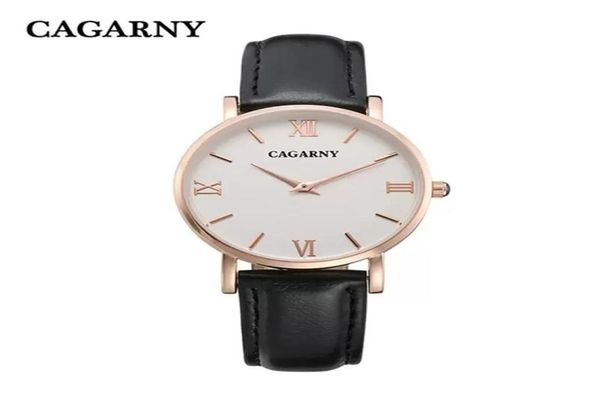 

cagarny women watch designer fashion casual quartz watches leather strap gold297b2627646, Slivery;golden