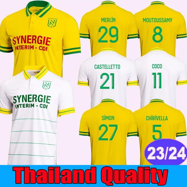 

23 24 nantais maillots fc nantes etoile soccer jerseys special black champions re-edition 2023 2024 m. mohamed blas coco simon football shir, Black;yellow