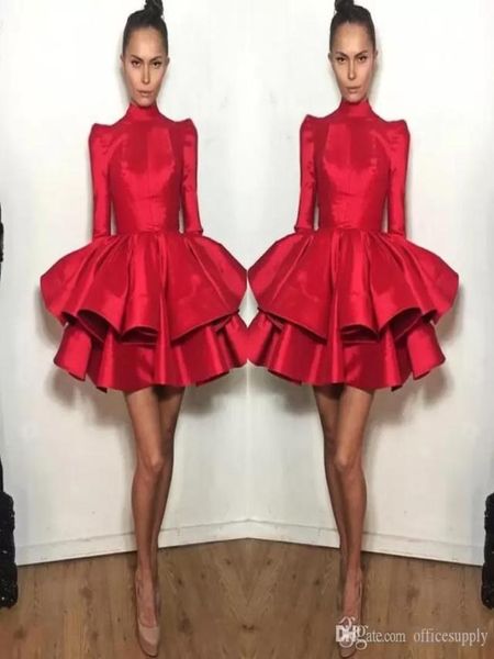 

short cocktail dresses red with long sleeve tiered ruffled michael costello mini prom dress girls homecoming dress8868996, Black