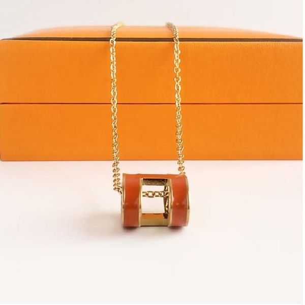 

designer classic luxury h pendant necklaces women 18k gold letter necklace luxury design jewelry colorfast hypoallergenic new, Black