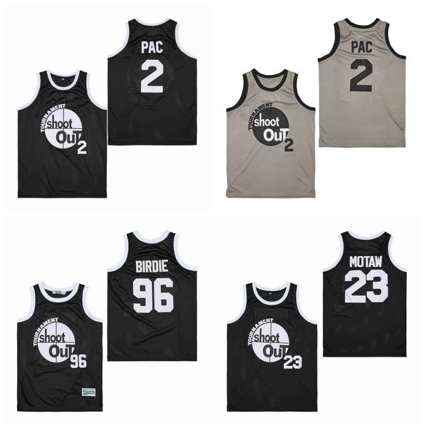 

2 pac moive tournament shoot out 23 motaw wood jersey men 96 birdie tupac college basketball above the rim costume double size s-xxl, Black;red