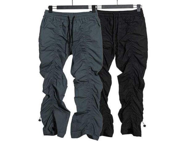 

men039s pants high street hip hop wind wrinkled drawstring casual pants9985624, Black