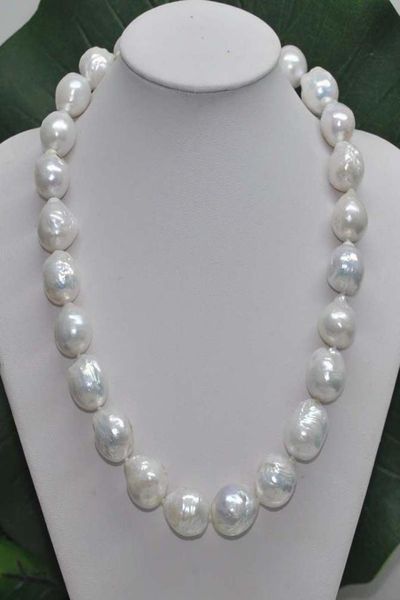 

hand knotted 1113mm really huge white baroque fresh water pearl necklace 45cm fashion jewelry5403848, Silver