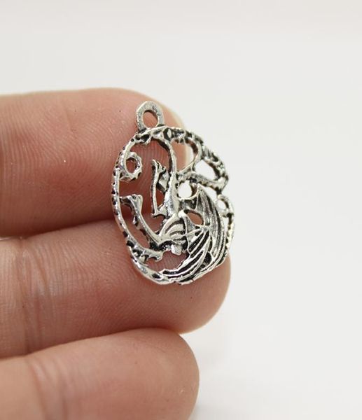 

50pcs antique silver tone 19x16mm lovely flying dragon charms pendant2589685, Bronze;silver
