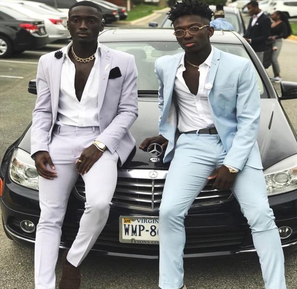 

handsome mens suits slim fit two pieces beach groomsmen wedding tuxedos for men peaked lapel formal prom suit jacketpants6914475, Black;gray