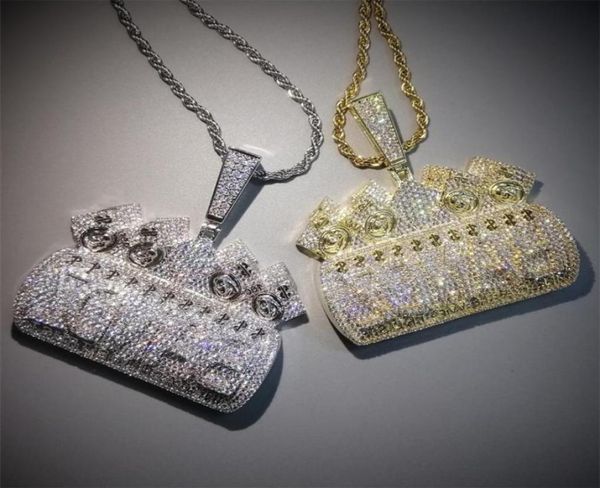 

iced out letters in cash we trust pendant necklace for men women micro pave zircon necklaces hip hop jewelry 20101332394695703689, Silver