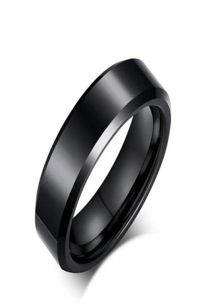 

custom engraving 6mm simple plain tungsten carbide engagement wedding rings silver black43599355851925
