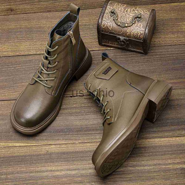 

boots genuine leather khaki women boots fashionable classic comfortable 2023 women autumn winter boots j230811, Black