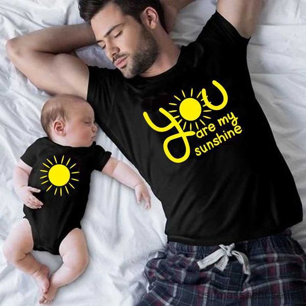 

family matching outfits you are my sunshine family matching shirt mother daughter father son kids t-shirt rompe outfits casual family tshir, Blue