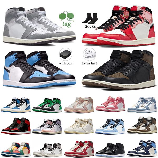 

new og airs basketball shoes 1s jumpman 1 high og chicago lost and found lucky green university blue denim next chapter spiders-verse sport