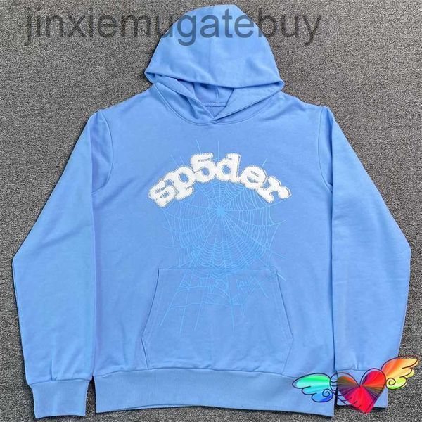 

men's hoodies sweatshirts 2023 sky blue sp5der hoodie men women 1 hip hop young thug spider hoodie world wide 555555 sweatshirts loose, Black