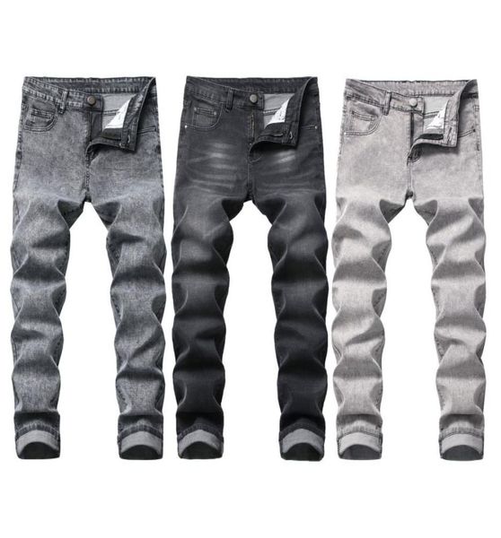 

men039s jeans motorcycle men bleached vintage washed denim destroyed skinny pencil pants in 3 colors gray3457337, Blue
