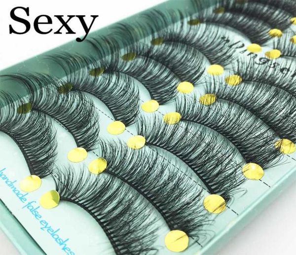 

10 pairs handmade 3d soft faux mink hair false eyelashes crisscross wispy fluffy lashes extension eye makeup tools 3d682237502
