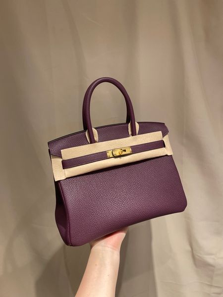 

birkinbag 30cm bag togoskin 59 raisin gold buckle