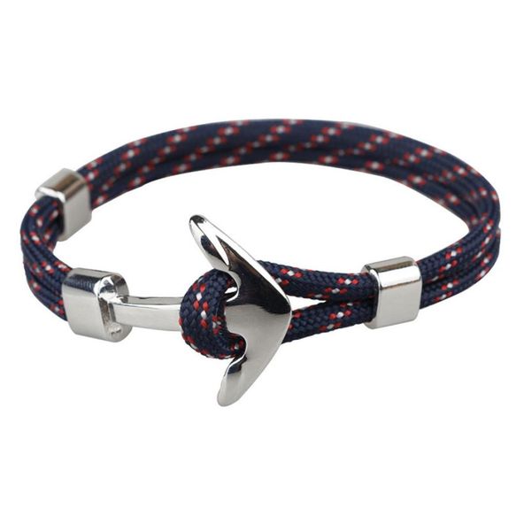 

10 colors popular anchor bracelets for men alloy silver plated wristbands aircraft polyester charm bracelet fashion jewelry access8639707, Golden;silver