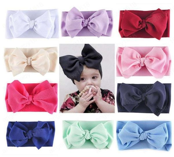 

corn grain big bow elastic headband wide girls hair bands fabric diy turban headwraps children hair accessories7780940, Slivery;white