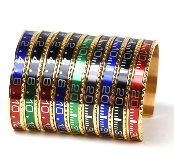 

italian fashion men bracelets stainless steel cuff bracelet speedometer official bracelet bangles woman gold plated jewery gift2618351, White