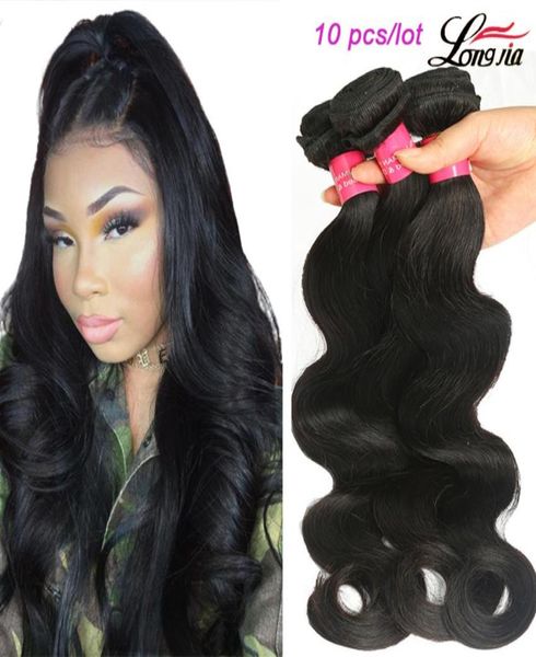 

charmingqueen hair peruvian body wave peruvian human hair body wave bundles whole virgin body wave 10pcs deals natural color8844905301662, Black