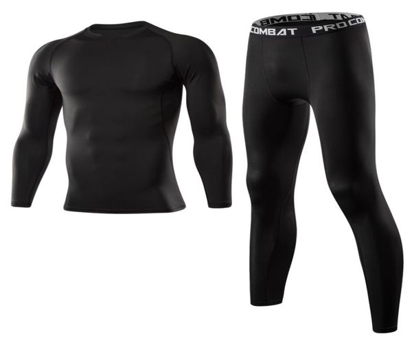 

men gym fitness clothing men039s running set sportswear quick dry compression suits fitness tight sport suit men outdoor joggin9028505, Black;blue