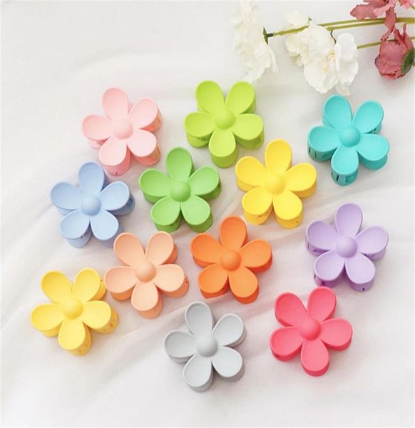 

75cm solid color flower shaped hair claws frosted hair clip for women ponytail barrettes girls candy colors hair accessories5463155, Golden;silver