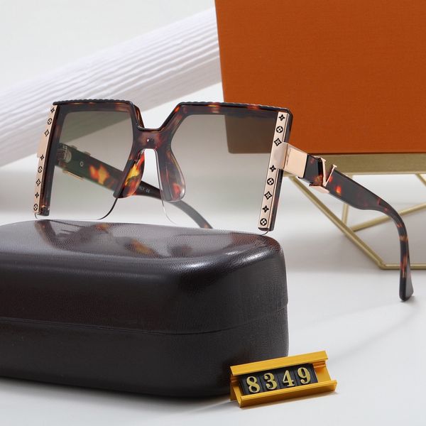 

2023 luxury designer brand polarized sunglasses for men and women semi-rimless frame driving sun glasses uv blocking sunglasses designer sty, White;black