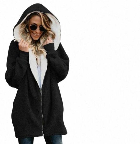 

women039s jackets zity women oversized sherpa hoodie fuzzy fleece jacket zip up outerwear coat with pockets 03ys29864539512422, Black;brown