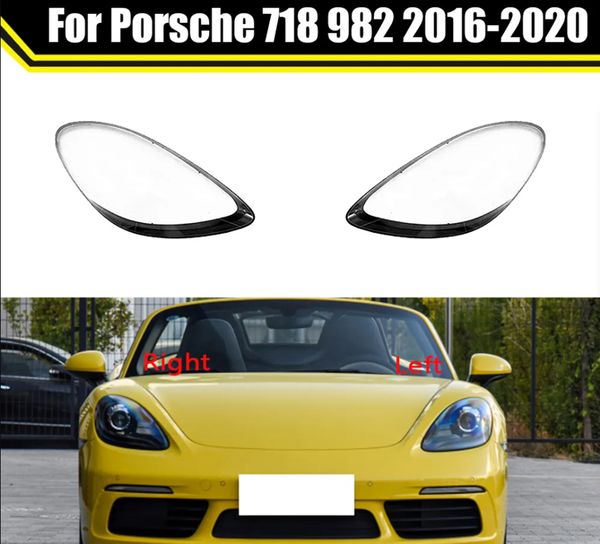 

car headlamp glass lens shell for porsche 718 982 2016-2020 headlight cover head lamp light lampshade lampcover