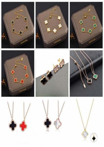 

classic 18k rose gold plated clover pendant necklace charm bracelet earring6881222, Silver