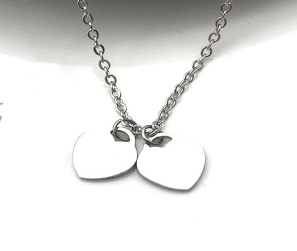 

luxury heart necklace woman a set of packaging stainless steel blue pink green pendant jewelry valentine day christmas gifts for g1603191, Silver