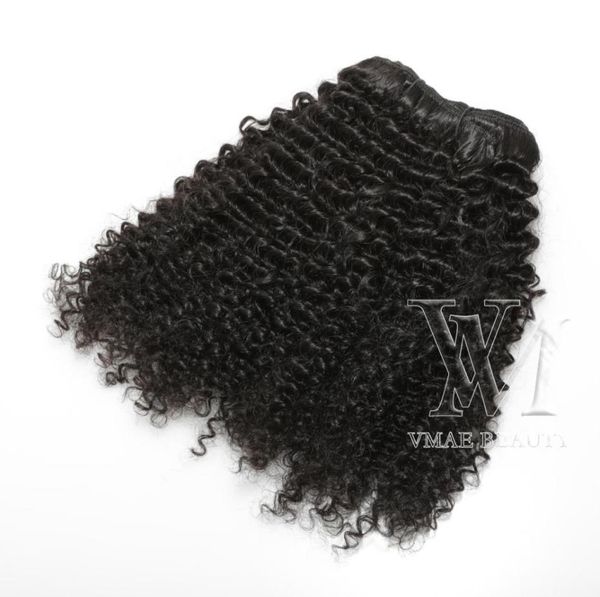 

vmae peruvian afro kinky curly clip in human hair extension 3a 3b 3c 4a 4b 4c clip in 120g natural color1215590, Black