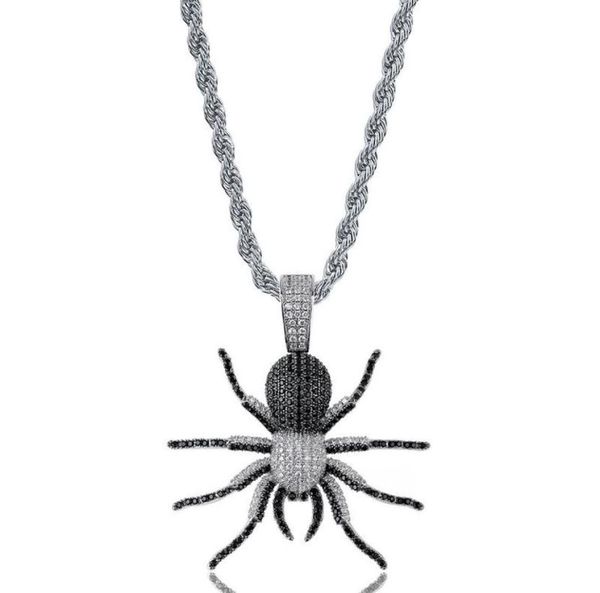 

18k gold plated hiphop ant pendants mens ice out necklace designer jewelry bling cubic zirconia pop hiphop jewellery8966134, Silver